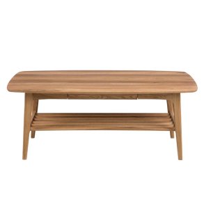 ACT NORDIC Emma sofabord, m. 1 hylde og 1 skuffe - natur egefinér og eg (130x70)