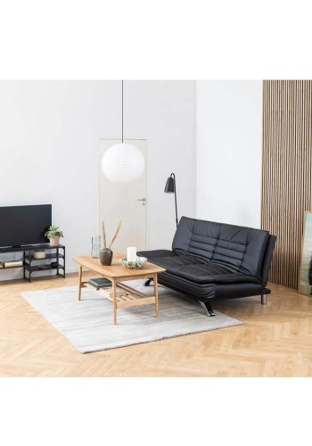 ACT NORDIC Emma sofabord, m. 1 hylde og 1 skuffe - natur egefinér og eg (130x70)