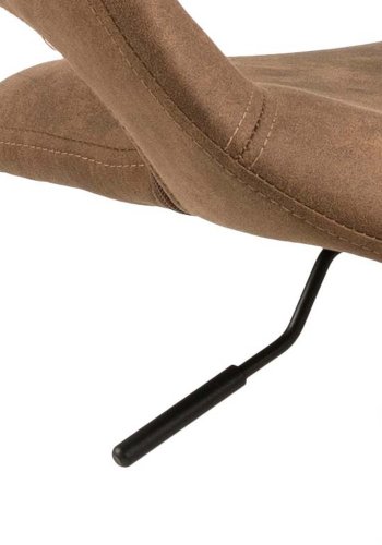 ACT NORDIC Grace barstol, m. rygln, armln og fodsttte - lysebrun polyester og sort metal