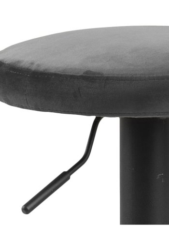 ACT NORDIC Finch barstol m. trompetfod og fodsttte - mrkegr stof og sort metal 