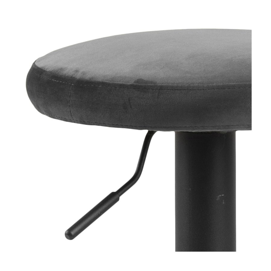 ACT NORDIC Finch barstol m. trompetfod og fodsttte - mrkegr stof og sort metal 