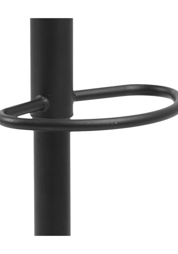 ACT NORDIC Finch barstol m. trompetfod og fodsttte - mrkegr stof og sort metal 