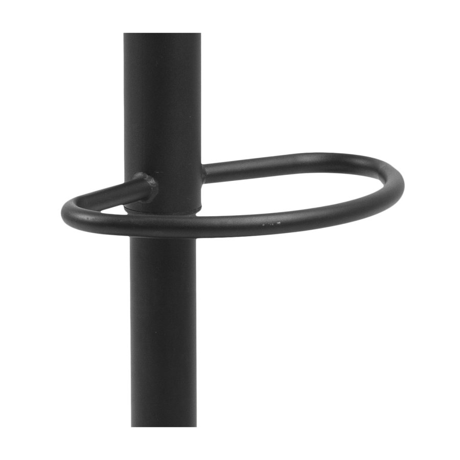 ACT NORDIC Finch barstol m. trompetfod og fodsttte - mrkegr stof og sort metal 