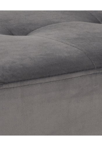 ACT NORDIC Rektangulr Glory bnk m. special syning - mrkegr stof og sort metal (95x38)