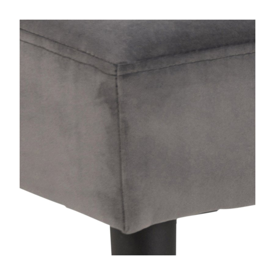 ACT NORDIC Rektangulr Glory bnk m. special syning - mrkegr stof og sort metal (95x38)