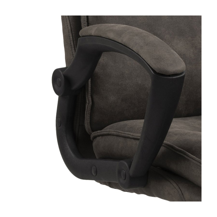 ACT NORDIC Brad skrivebordsstol m. armln og hjul - antracitgr stof og sort nylon 