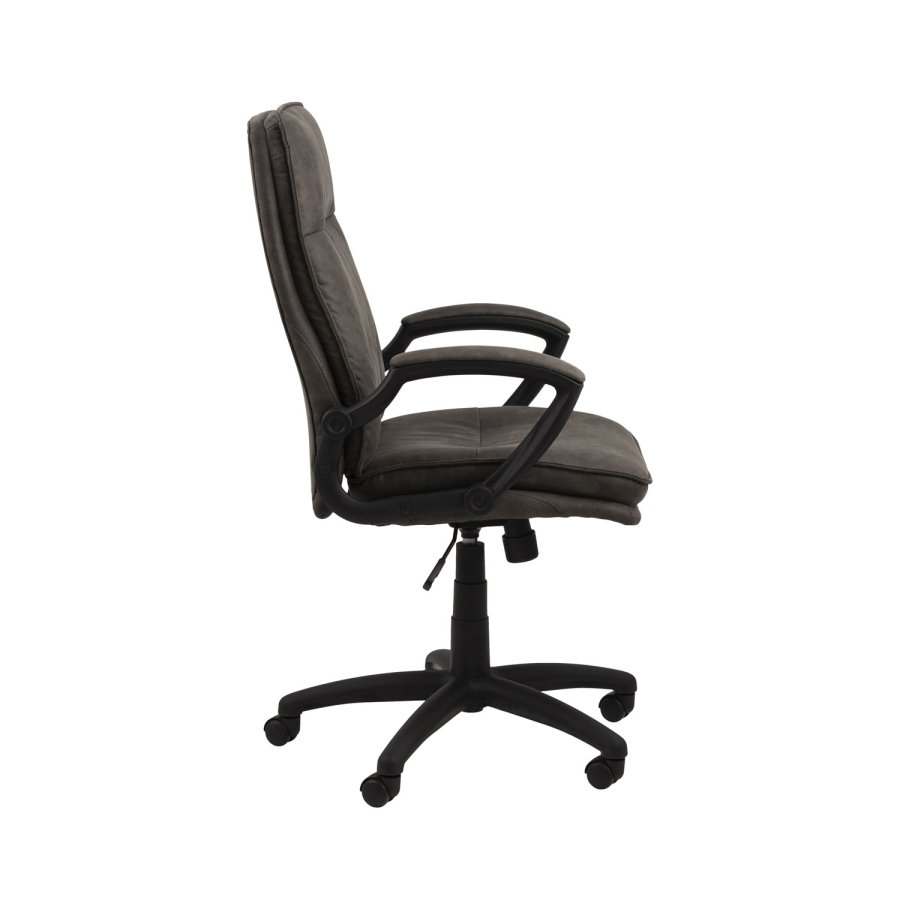 ACT NORDIC Brad skrivebordsstol m. armln og hjul - antracitgr stof og sort nylon 