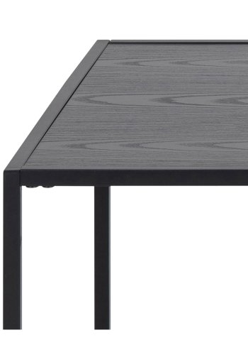 ACT NORDIC Rektangulr Seaford sofabord m. magasinholder - sort melamin og metal (110x60)
