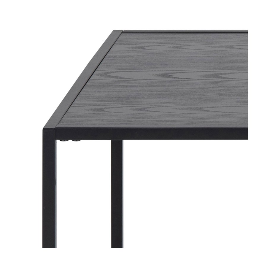 ACT NORDIC Rektangulr Seaford sofabord m. magasinholder - sort melamin og metal (110x60)