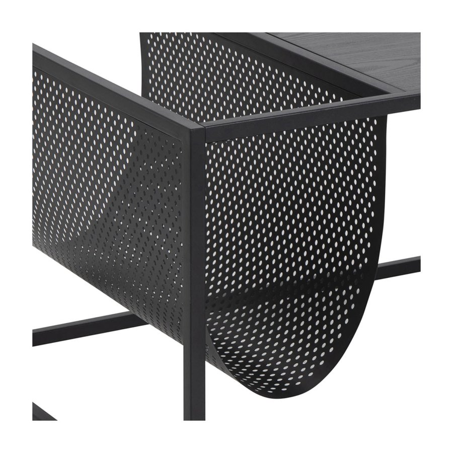 ACT NORDIC Rektangulr Seaford sofabord m. magasinholder - sort melamin og metal (110x60)