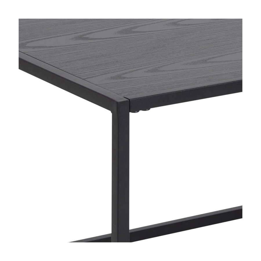 ACT NORDIC Rektangulr Seaford sofabord m. magasinholder - sort melamin og metal (110x60)