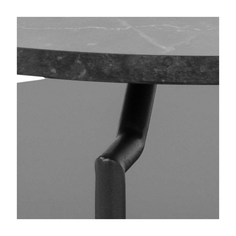 ACT NORDIC Goldington sofabord m. 1 hylde i sort MDF - sort melamin m. marmorprint og metal (80)