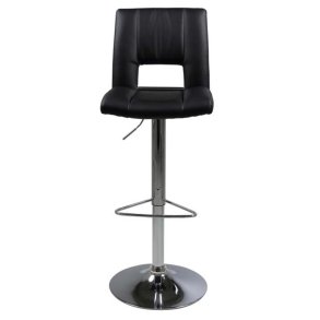 ACT NORDIC Sylvia barstol, m. rygln og fodsttte - sort PU og krom metal