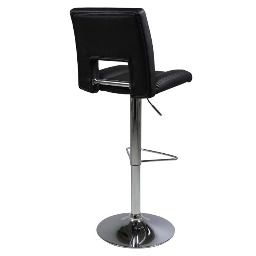 ACT NORDIC Sylvia barstol, m. rygln og fodsttte - sort PU og krom metal