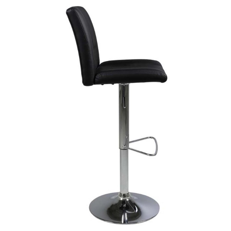 ACT NORDIC Sylvia barstol, m. rygln og fodsttte - sort PU og krom metal