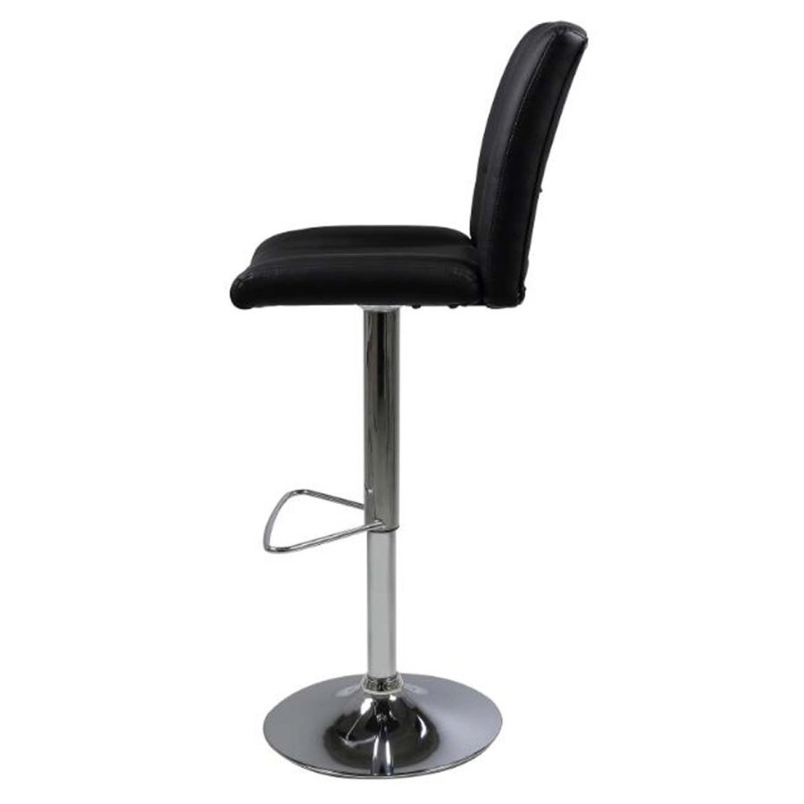 ACT NORDIC Sylvia barstol, m. rygln og fodsttte - sort PU og krom metal
