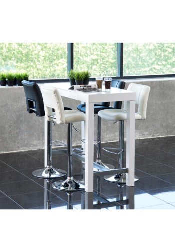 ACT NORDIC Sylvia barstol, m. rygln og fodsttte - sort PU og krom metal