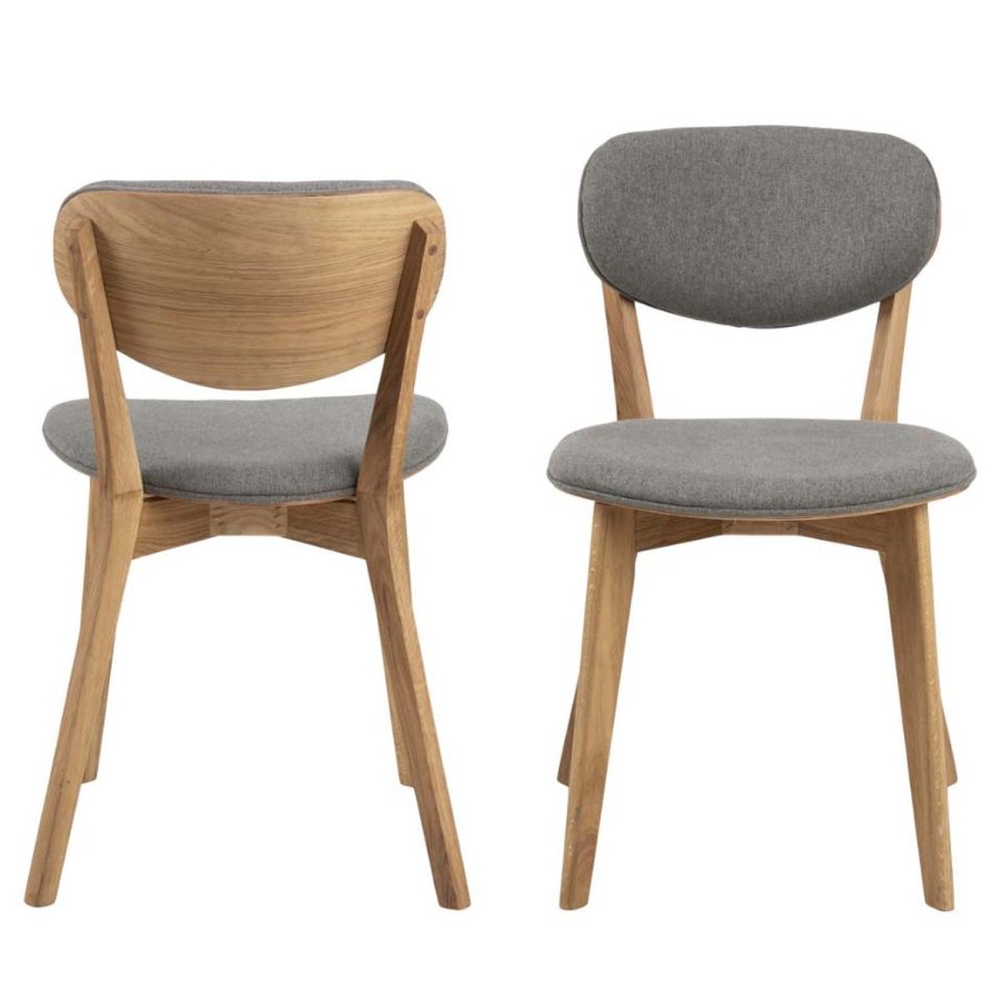 ACT NORDIC Minsk spisebordsstol - lysegr polyester og natur eg