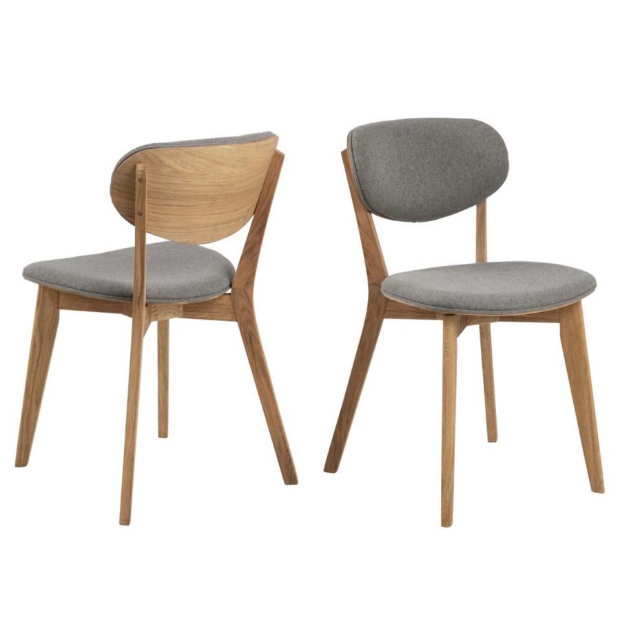 ACT NORDIC Minsk spisebordsstol - lysegr polyester og natur eg