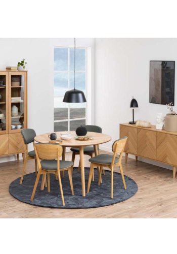 ACT NORDIC Minsk spisebordsstol - lysegr polyester og natur eg