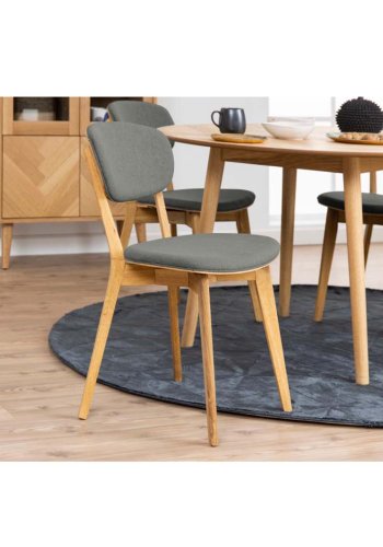 ACT NORDIC Minsk spisebordsstol - lysegr polyester og natur eg