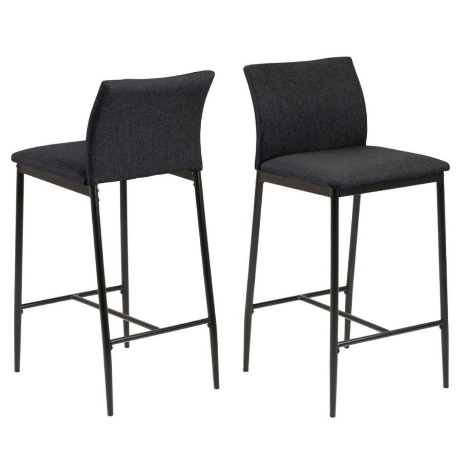 ACT NORDIC Demina counter chair Sawana fabric grey 5, base metal powder coated, black, box/ 2 pcs