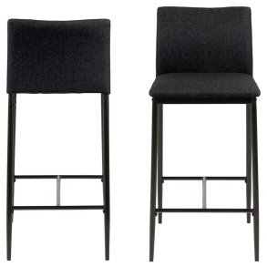 ACT NORDIC Demina counter chair Sawana fabric grey 5, base metal powder coated, black, box/ 2 pcs
