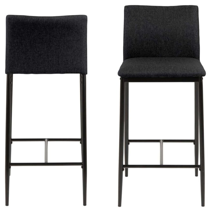 ACT NORDIC Demina counter chair Sawana fabric grey 5, base metal powder coated, black, box/ 2 pcs