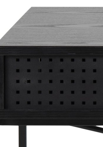 Act Nordic Angus skrivebord, m. skydelge - sort melamin og sort metal (110x50)