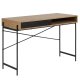 ACT NORDIC Angus skrivebord, m. skydelge - natur papir vildeg og sort metal (110x50)