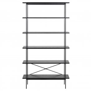 ACT NORDIC Angus reol, m. 5 hylder - sort melamin og sort metal