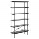 ACT NORDIC Angus reol, m. 5 hylder - sort melamin og sort metal