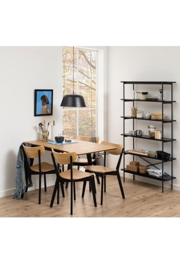 ACT NORDIC Angus reol, m. 5 hylder - sort melamin og sort metal