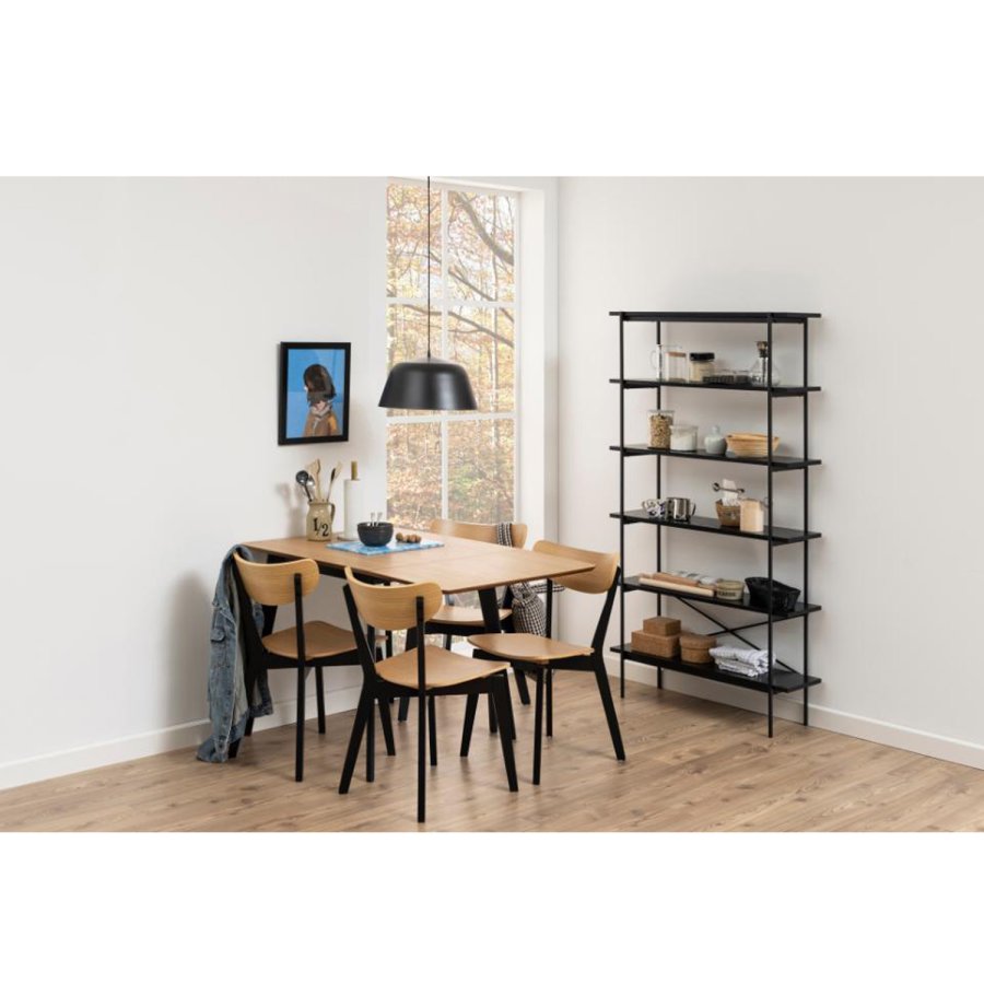 ACT NORDIC Angus reol, m. 5 hylder - sort melamin og sort metal