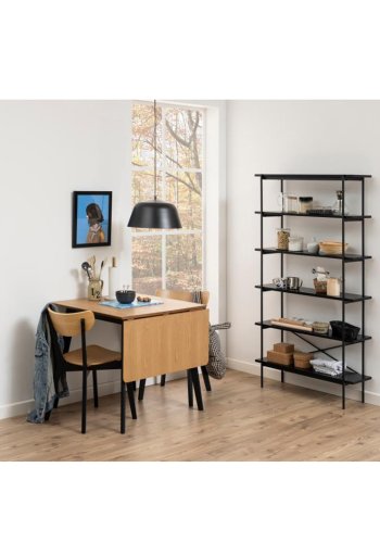 ACT NORDIC Angus reol, m. 5 hylder - sort melamin og sort metal