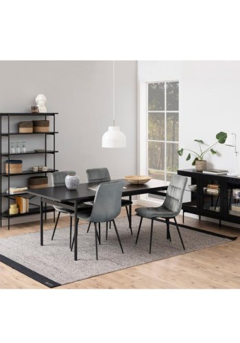 ACT NORDIC Angus reol, m. 5 hylder - sort melamin og sort metal