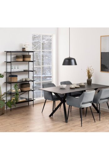 ACT NORDIC Angus reol, m. 5 hylder - sort melamin og sort metal