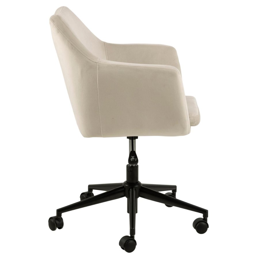 ACT NORDIC Nora skrivebordsstol, m. armln - sand polyester og sort metal