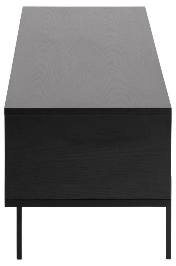 ACT NORDIC Angus TV-bord, m. 1 skydelge - sort ask melamin og sort metal (140x40)