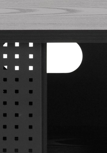 ACT NORDIC Angus TV-bord, m. 1 skydelge - sort ask melamin og sort metal (140x40)