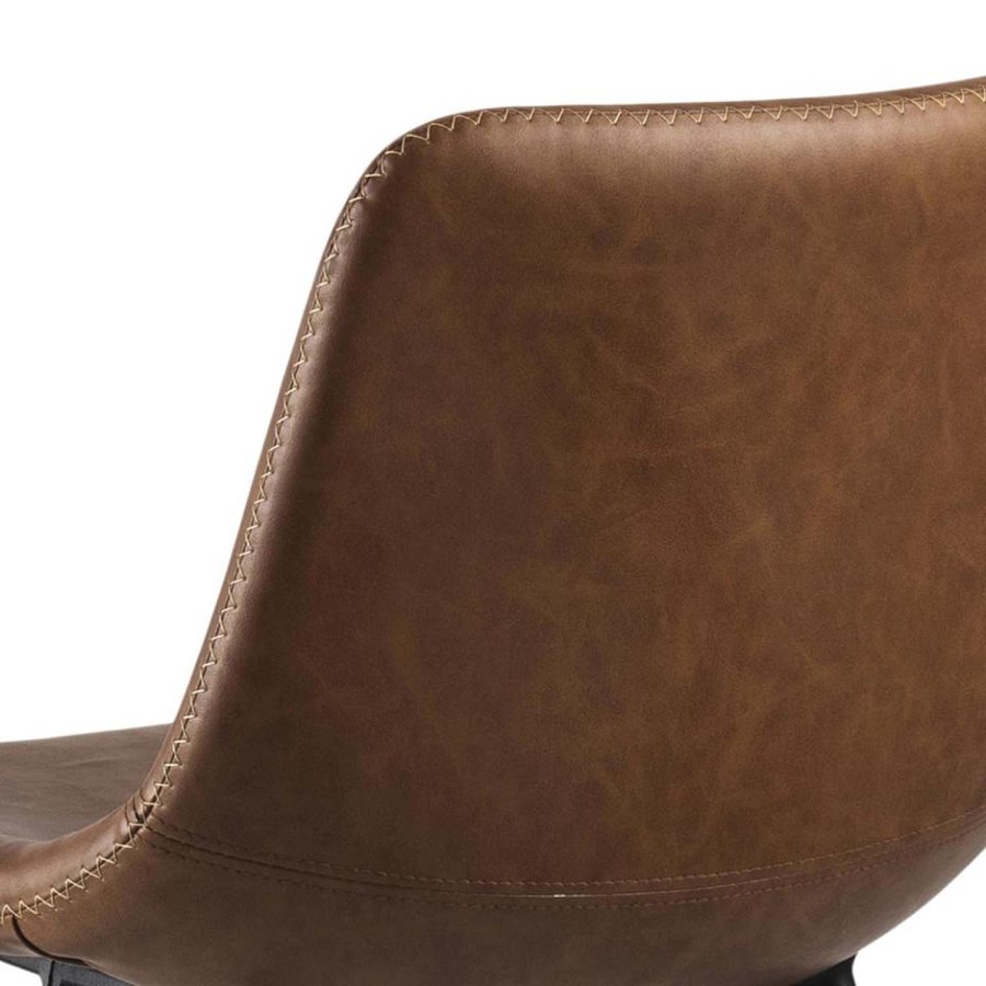 ACT NORDIC Oregon barstol, m. rygln og fodsttte - cognac PU og sort metal