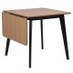 ACT NORDIC Roxby spisebord, m. tillgsplade - natur egefinér og sort gummitr (80/120x80)