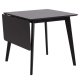 ACT NORDIC Roxby spisebord, m. tillgsplade - sort egefinér og sort gummitr (80/120x80)