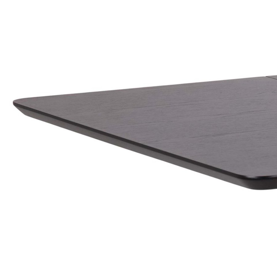 ACT NORDIC Roxby spisebord, m. tillgsplade - sort egefinér og sort gummitr (80/120x80)