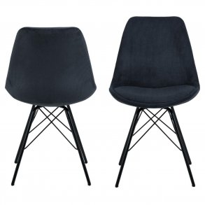 ACT NORDIC Eris spisebordsstol - antracitgr fljl og sort metal