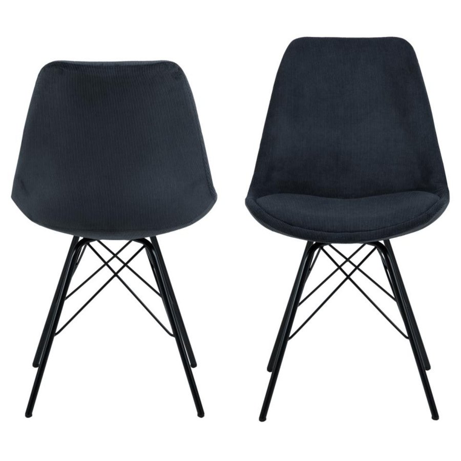 ACT NORDIC Eris spisebordsstol - antracitgr fljl og sort metal