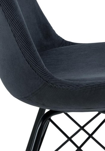 ACT NORDIC Eris spisebordsstol - antracitgr fljl og sort metal