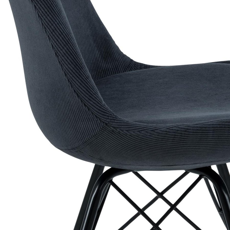 ACT NORDIC Eris spisebordsstol - antracitgr fljl og sort metal