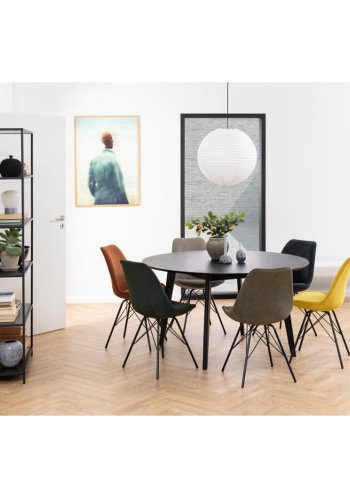 ACT NORDIC Eris spisebordsstol - antracitgr fljl og sort metal