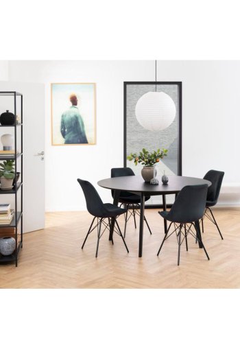 ACT NORDIC Eris spisebordsstol - antracitgr fljl og sort metal